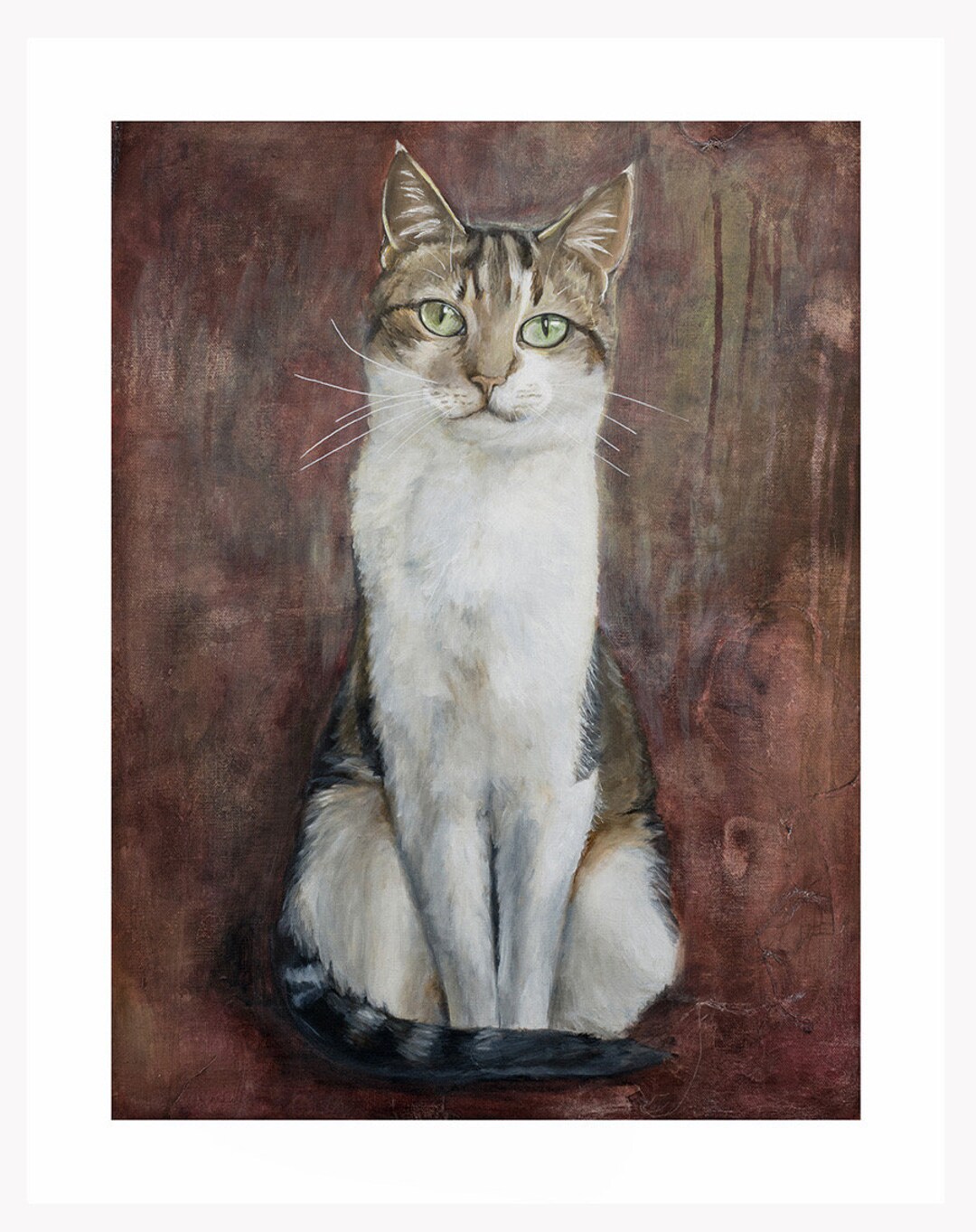 Melo Wall Art Taby Cat Original Cat With Socks Contemporary 9 X 12