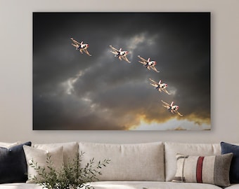 Thunderbirds Wall Art, Air Force F-16 Fighter Jet Aviation Decor