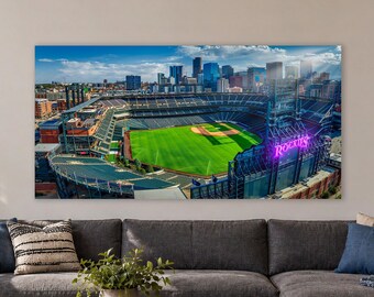 Coors Field Baseball Stadium Wall Art, Colorado Rockies Denver Panorama Photography