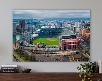 Baseball Stadium Wall Art for Man Cave, Oracle Park San Francisco Giants Urban Cityscape