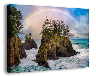 Oregon Coast Ocean Picture, Pacific Northwest Nature Photo, Canvas Relaxation Artwork for Meditation