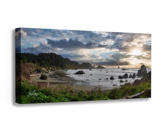 Lone Ranch Oregon Coast Picture, Pacific Northwest Nature Photo, Canvas Relaxation Artwork