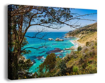 Pfeiffer Beach Big Sur California Coastline Ocean Picture Nature Photo, Relaxation Artwork Canvas