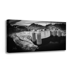 Hoover Dam Wall Art Print | Black and White USA Landmark Decor | Nevada Colorado River Photography | Office, Dorm, Apartment Decor
