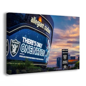 Regalo de fútbol americano de la Nación Raider de Las Vegas: póster fotográfico del Estadio Allegiant, decoración de la NFL para el hogar.