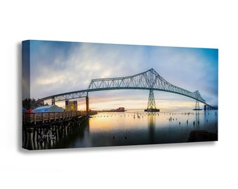 Oregon Coast Wall Art, Astoria-Megler Bridge Picture, Pacific Northwest Canvas Relaxation Decor