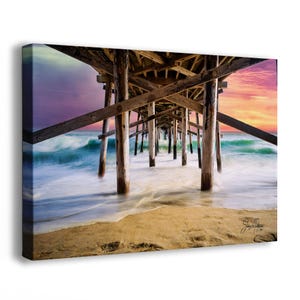 Southern California Coastline Ocean Picture Nature Photo, Relaxation Artwork, Newport Beach Pier Wall Art