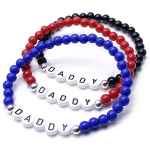 DADDY Bracelet, Bead Bracelet, Beaded Daddy Bracelet, Gift For Dad, Acrylic Bead Bracelet, Father's Day Bracelet, Birthday Present for Dad image 4