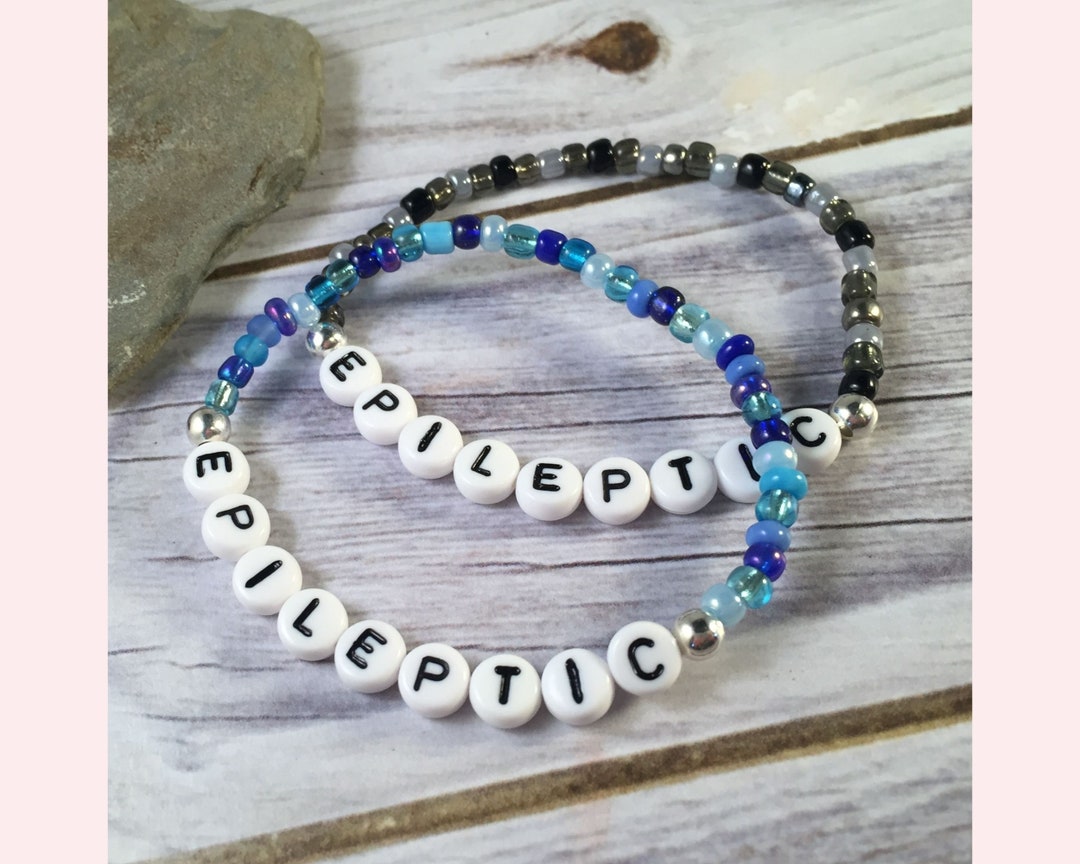 Epileptic Bracelet Medical Alert ID Letter Bead Epilepsy Etsy