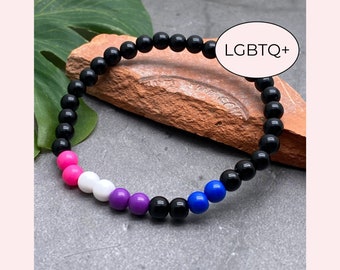 Genderfluid Bracelet, Genderfluid Flag Colours Bead Bracelet, Beaded Pride Jewellery, Acrylic Bead Bracelet, LGBT LGBTQIA Gay Lesbian