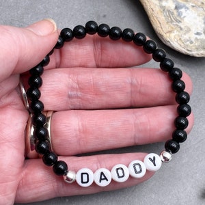 DADDY Bracelet, Bead Bracelet, Beaded Daddy Bracelet, Gift For Dad, Acrylic Bead Bracelet, Father's Day Bracelet, Birthday Present for Dad image 3