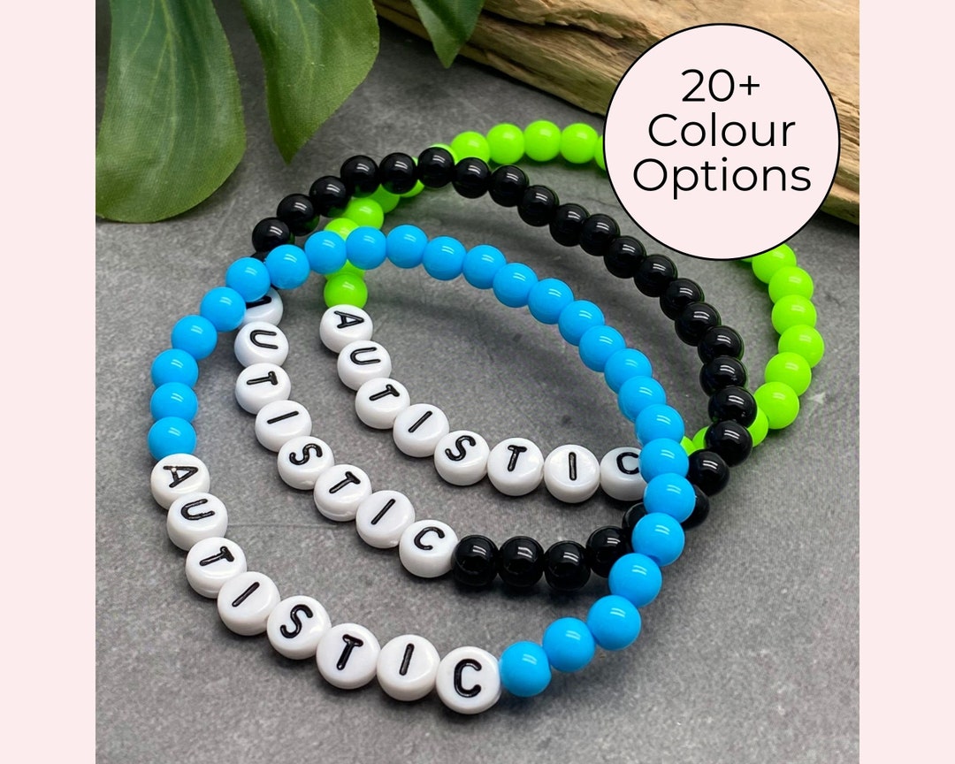 AUTISTIC Bracelet Medical Alert Bracelet Beaded Autism Etsy