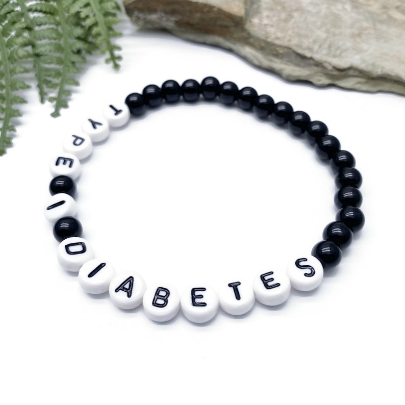 TYPE 1 DIABETES Bracelet, Medical Alert Bracelet, Beaded Diabetic Bracelet, Medical ID Jewellery, Acrylic Bead Bracelet for Kids Safety image 5