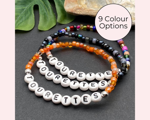 TOURETTES Bracelet Beaded Medical Alert Bracelet Tourettes