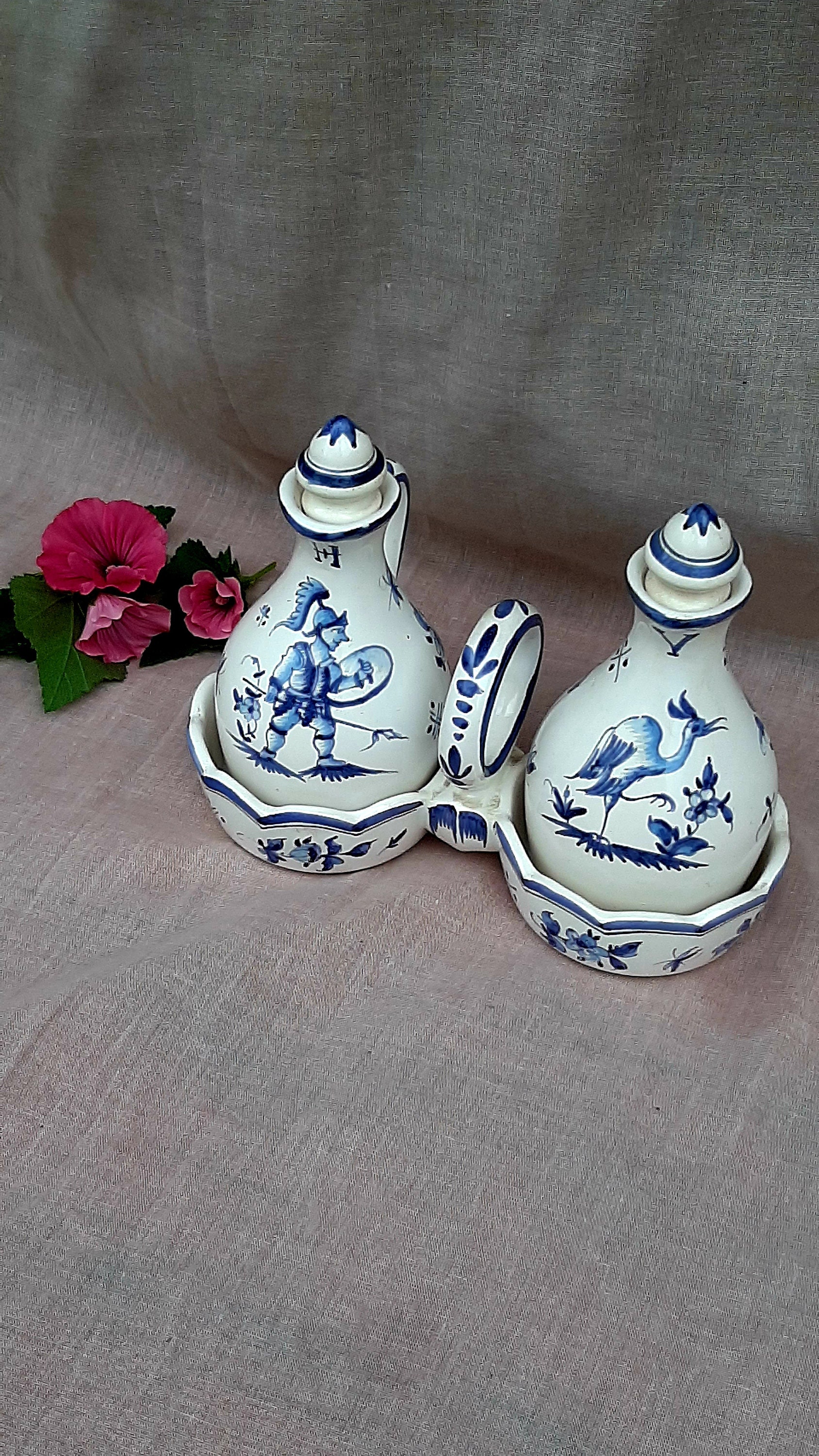 Service de Condiments Ancien Bleu Blanc, Moustier?