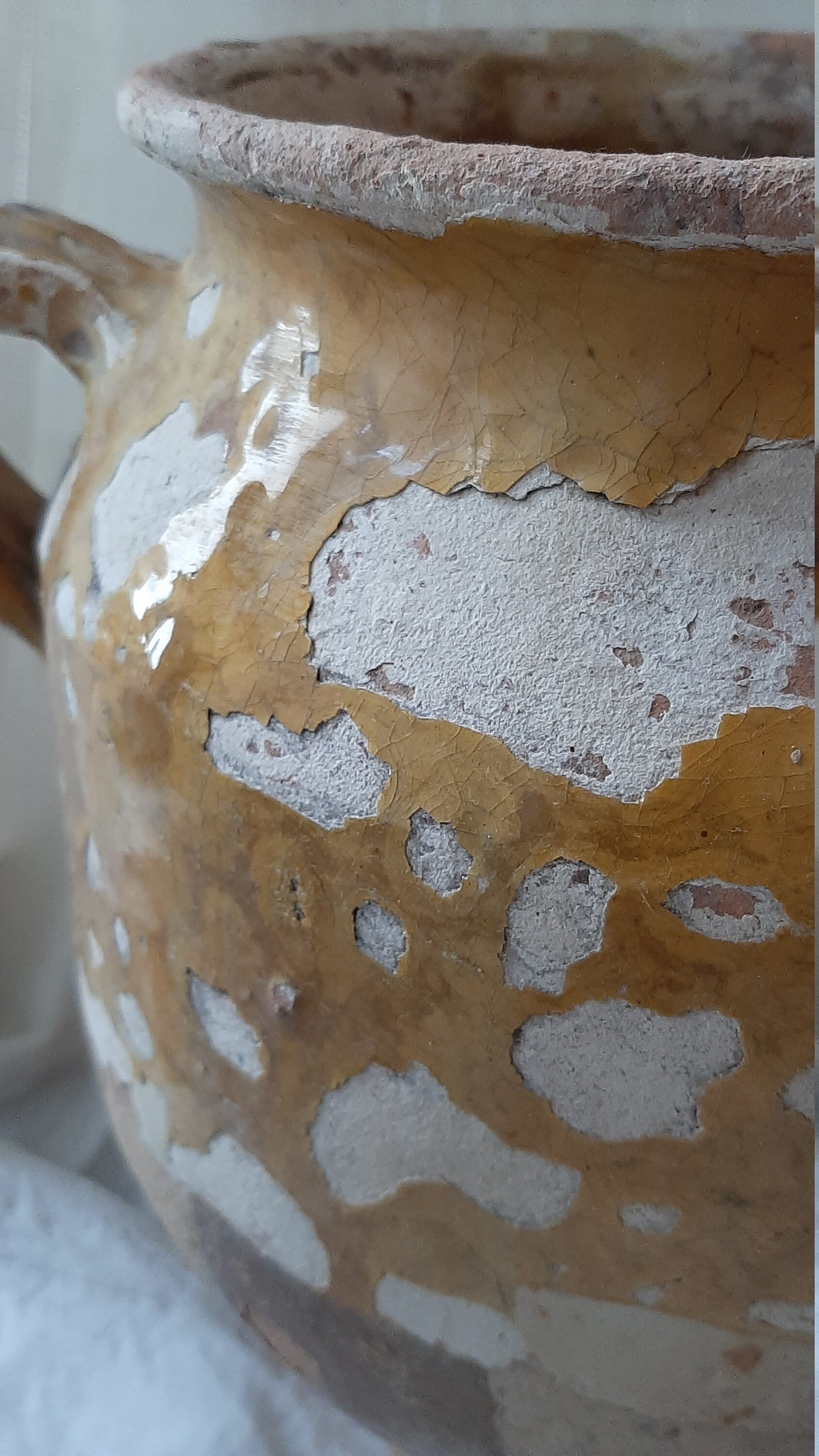 Large browned yellow cooked earth pot. Etsy