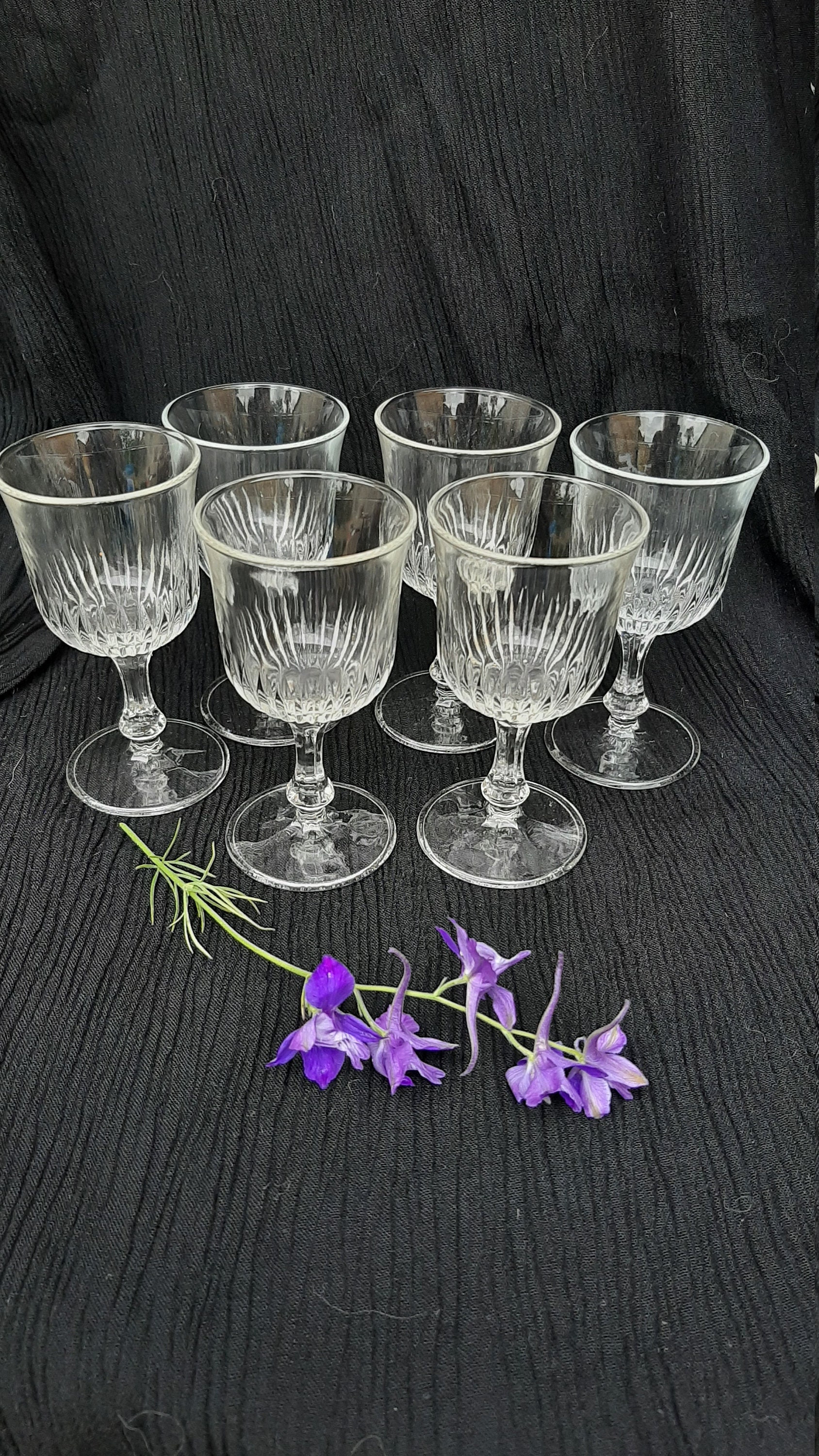 Six Very Small Vintage Glasses.