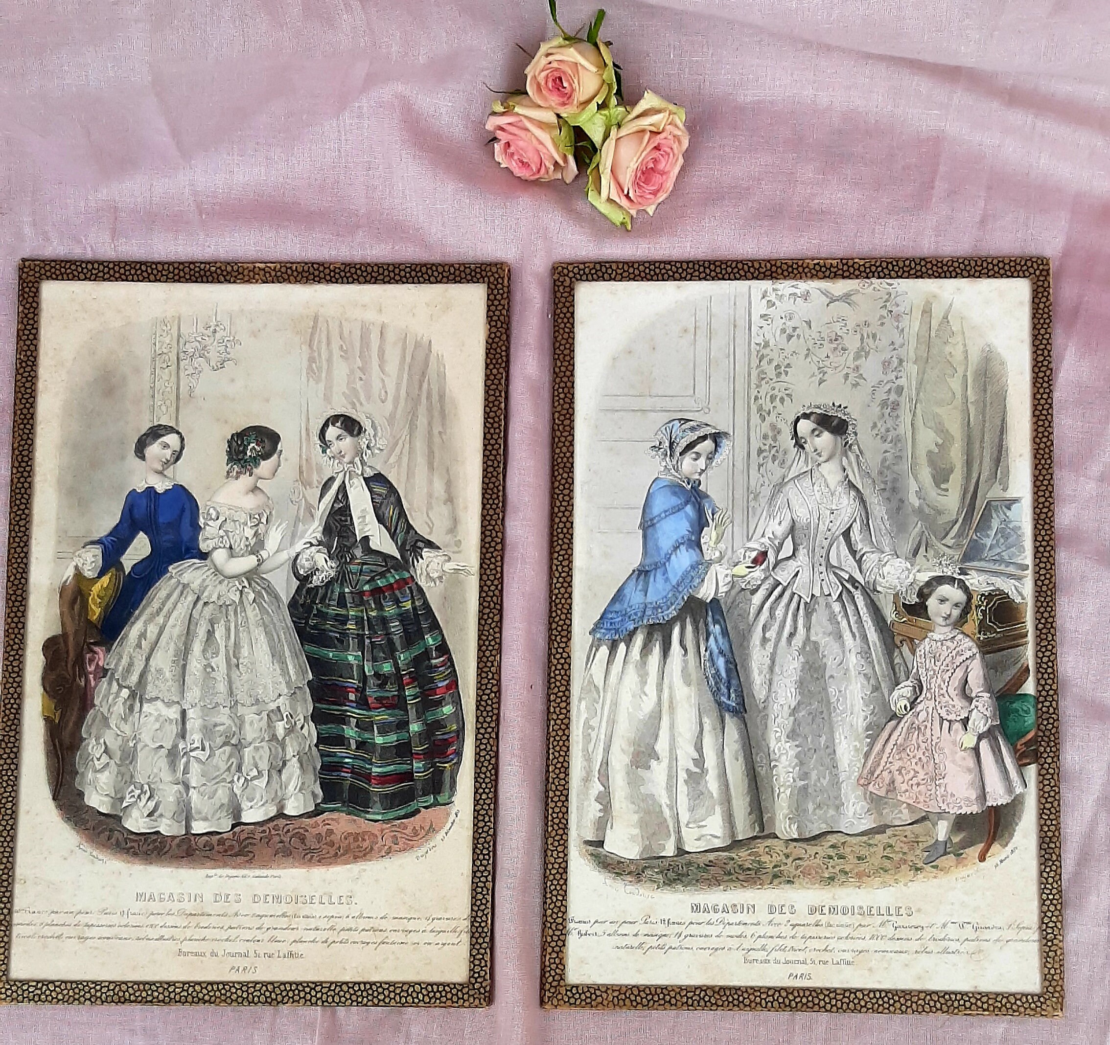 Two Antique French Fashion Prints.