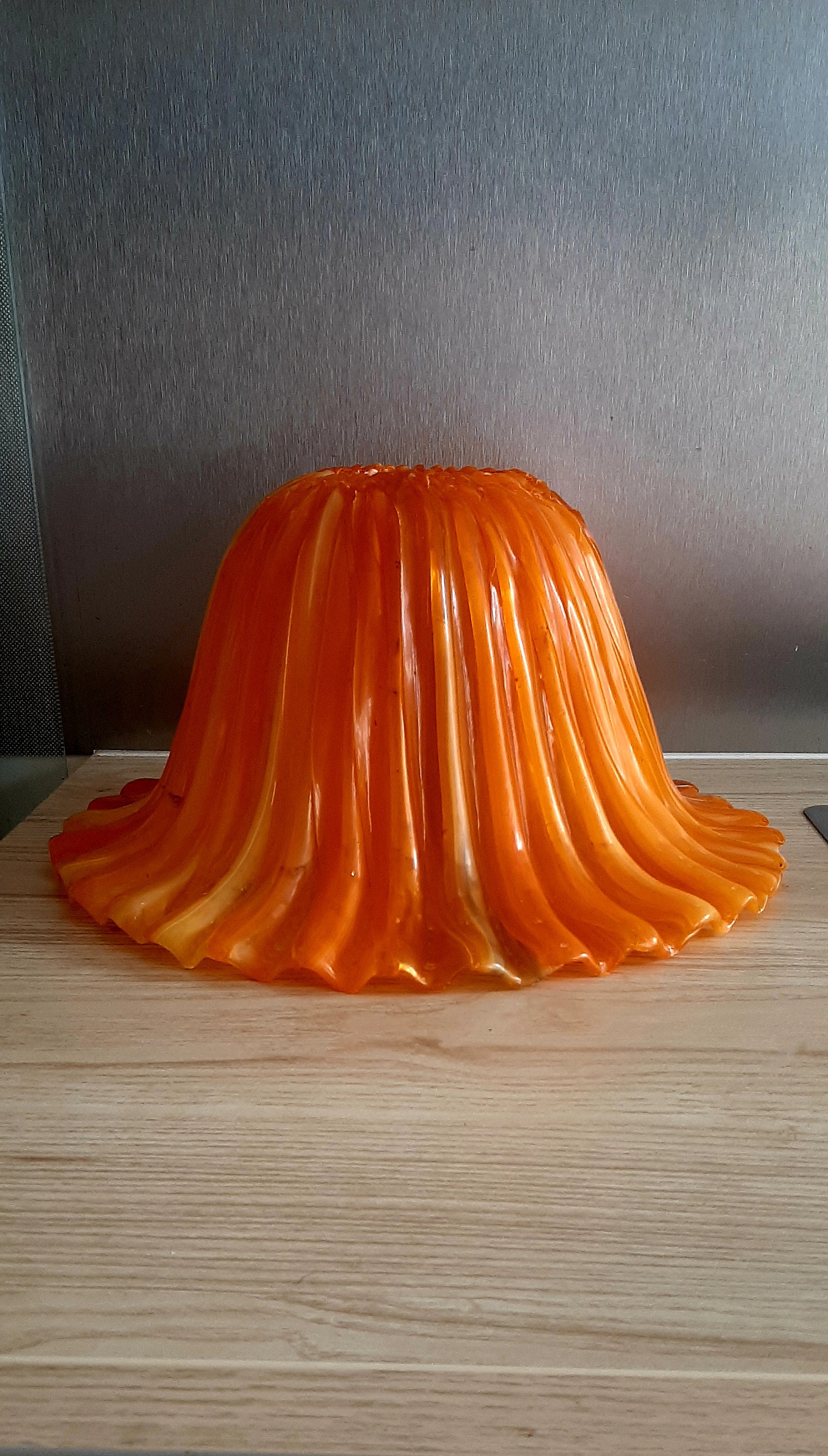 Grand Abat-Jour Vintage Plastique Orange.