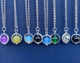 Gemstone Fidget Spinner Necklace: Calming Anxiety Relief Pendant