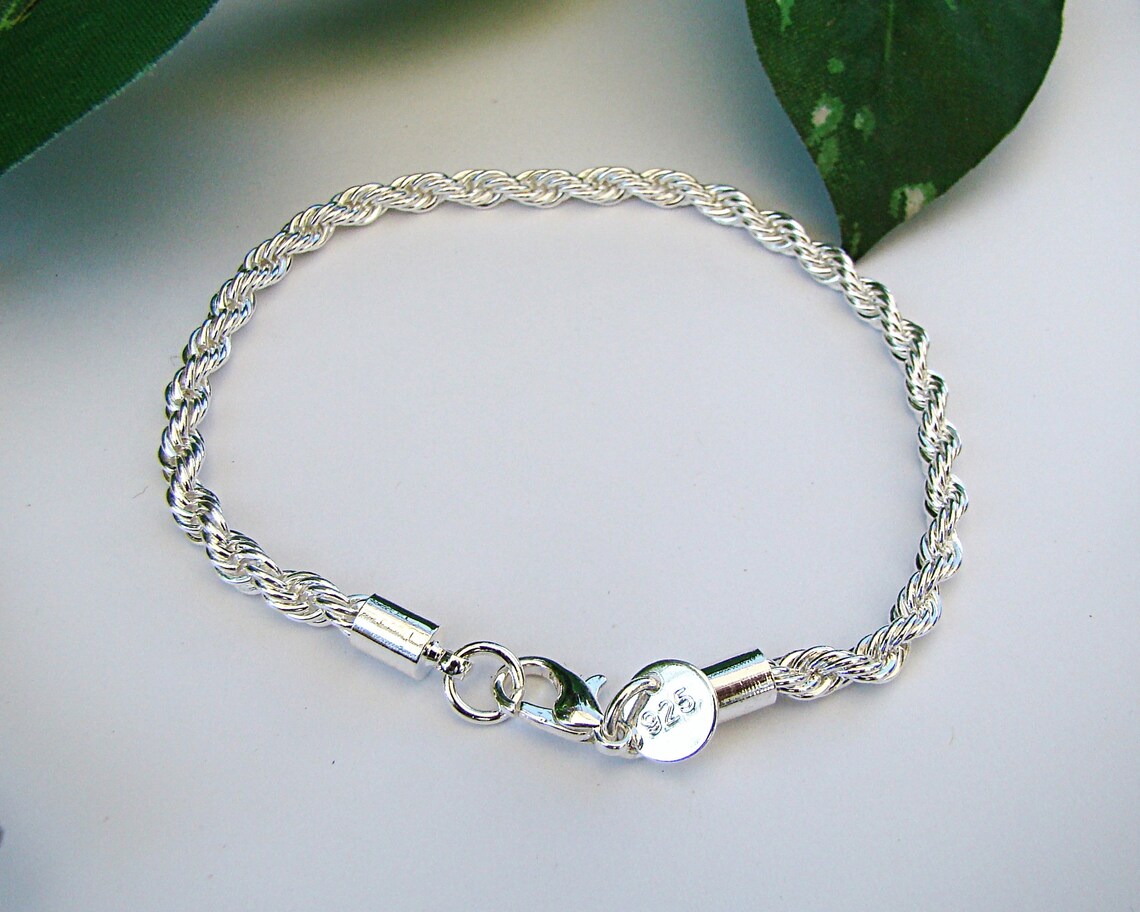 Silver Rope Chain Bracelet/fashion 925 Silver Bracelet/wear Etsy