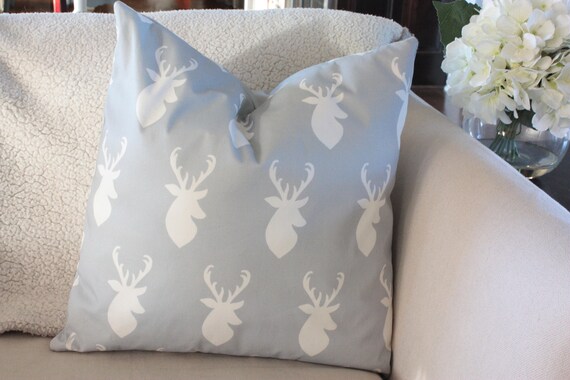 Tan Deer Silhouette Pillow Covers Neutral Nursery Pillows 100/% Organic Cotton Farmhouse Decor Throw Pillows *Cover Only*