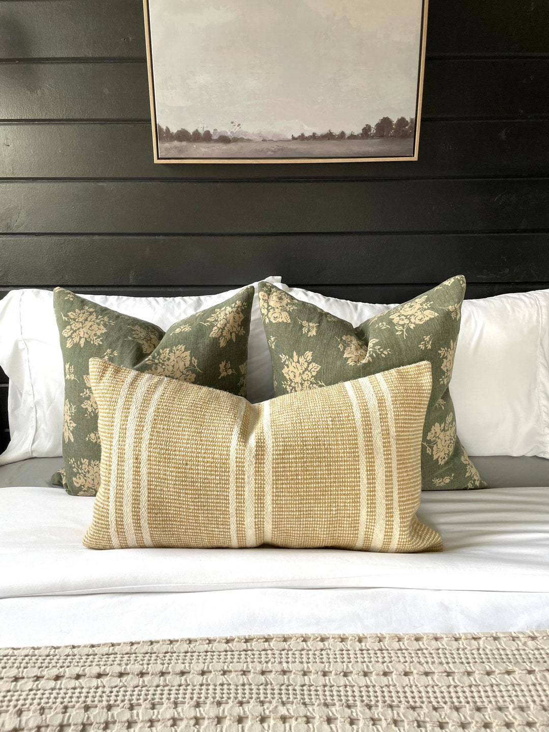 14x24 Hand Loomed Wool Dhurrie Pillow Cover, Gold Stripes With Creamy