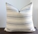 Beige with Blue Stripes Grain Sack Style Pillow Cover/ Farmhouse Pillows/ Covers Are Sized Down to Fit Inserts, See Details 