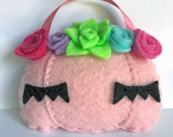 Flower Crown Pumpkin Ornament