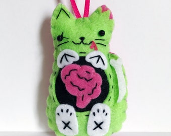 Zombie Kitty Felt Plush Ornament