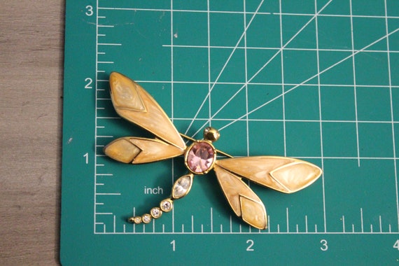 Vintage KJL for Avon Dragonfly Brooch - image 6