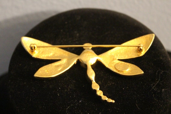 Vintage KJL for Avon Dragonfly Brooch - image 4