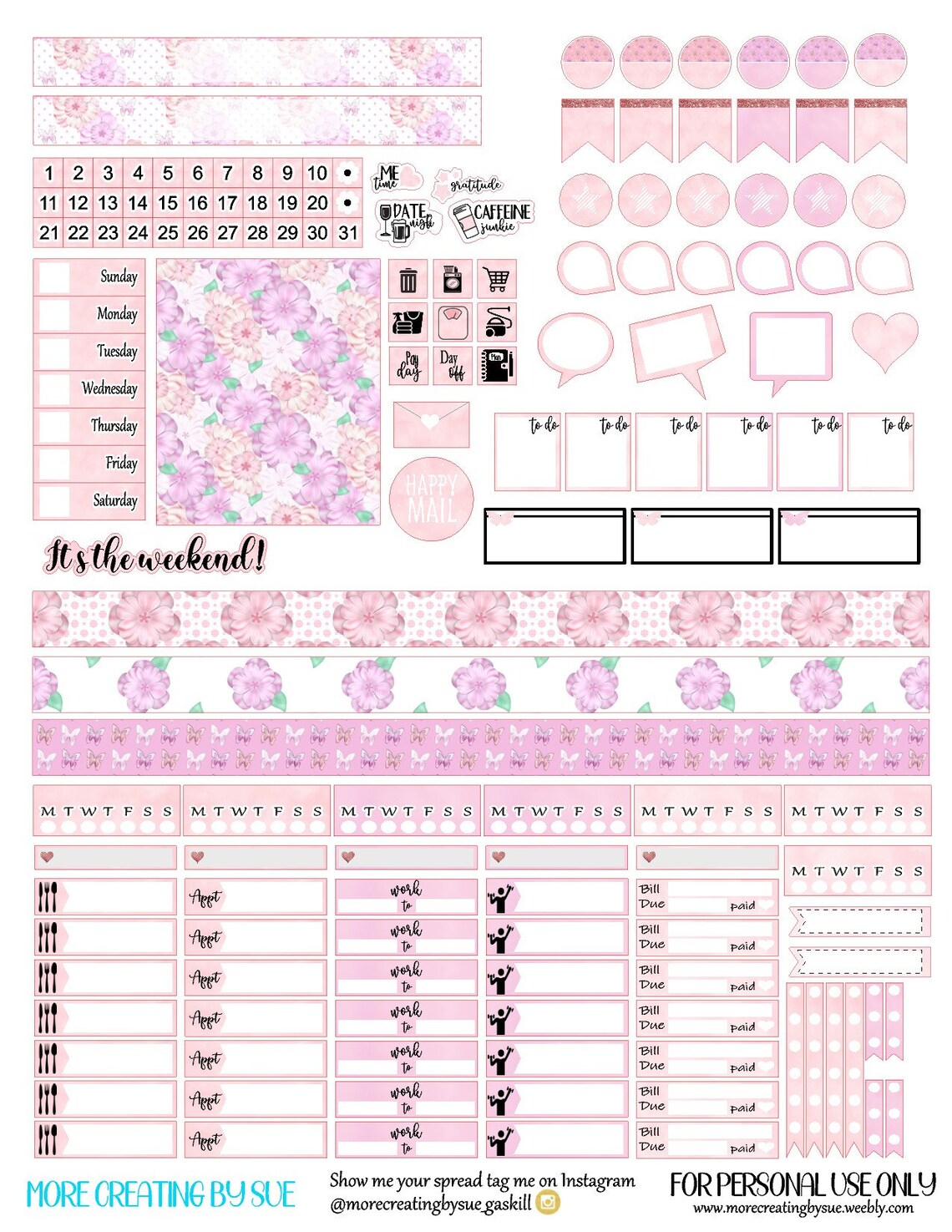 Mini happy planner stickers weekly sticker kit springs etsy