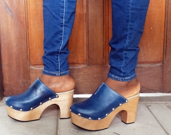 Harris: Mule Closed Toe / Swedish Clogs Shoes Heeled Platform Mules / Slip-on Shoes / woman sandal clog wedge/ Platform Heel Sandal by OMES
