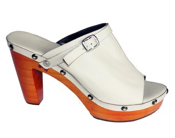 Wide width wooden clogs Clearance