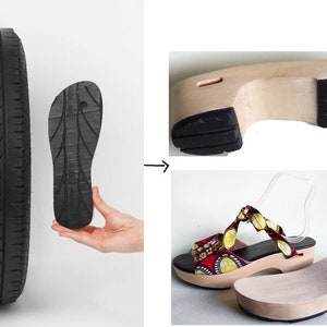 Recycled car tire sheet for DIY shoemaking, leather accessories creations, shoes outsoles for flip-flop, sandal, clogs, flexible tyres soles