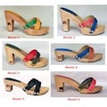 Gerald-X: Simple Open Toe Slipper Mule Clog with a Wooden Heel Platform / Real Leather Slipper Sandal / Wooden High Heel Clogs product logo