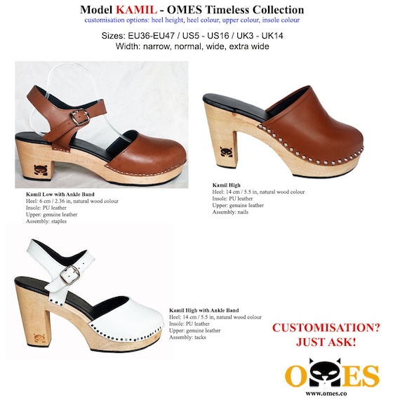 靴 _Fot wood heel mules octagon Wood Heel Mules - Etsy