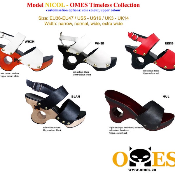 Nicol: Carved Wooden Shoes / Sculpted High Heel Clog / Geschnitzte Holzschuhe /  Handcarved Shoe Sculptural Heel / Zapatos de madera tallada
