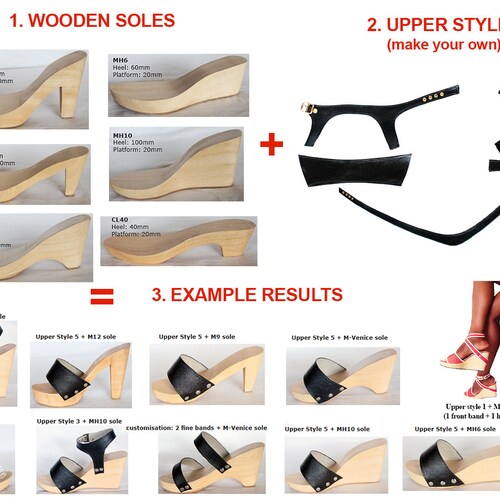 1 Pair of Wooden Sole to Create Shoes 