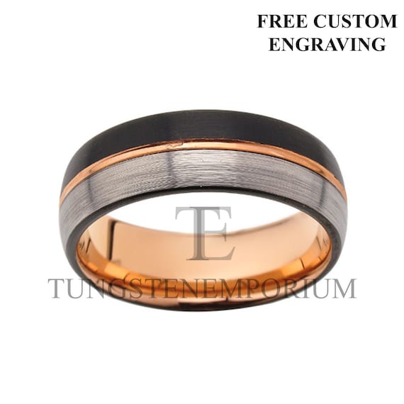 THREE KEYS JEWELRY 4mm 6mm 8mm Tungsten Wedding Ring Domed with