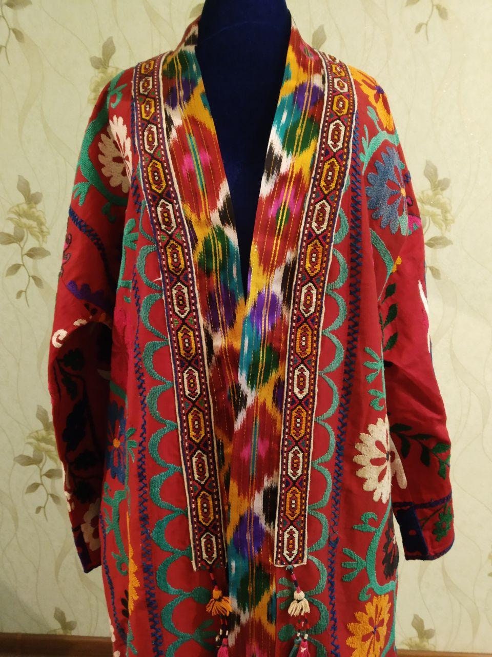 Download Multi Color Uzbek Orginal Vintage Suzani Long RobeHand | Etsy