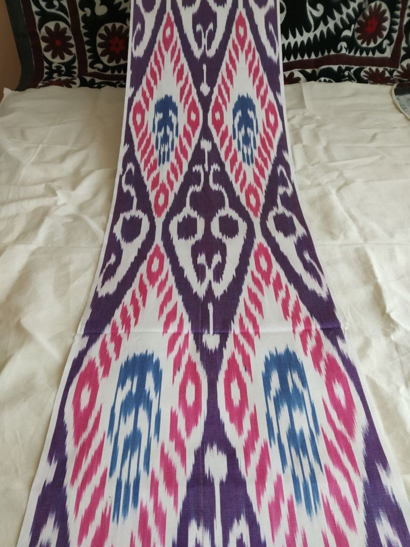 A Piece of 3 Meters Uzbekistan Handwoven Orginal Ikat Fabric - Etsy