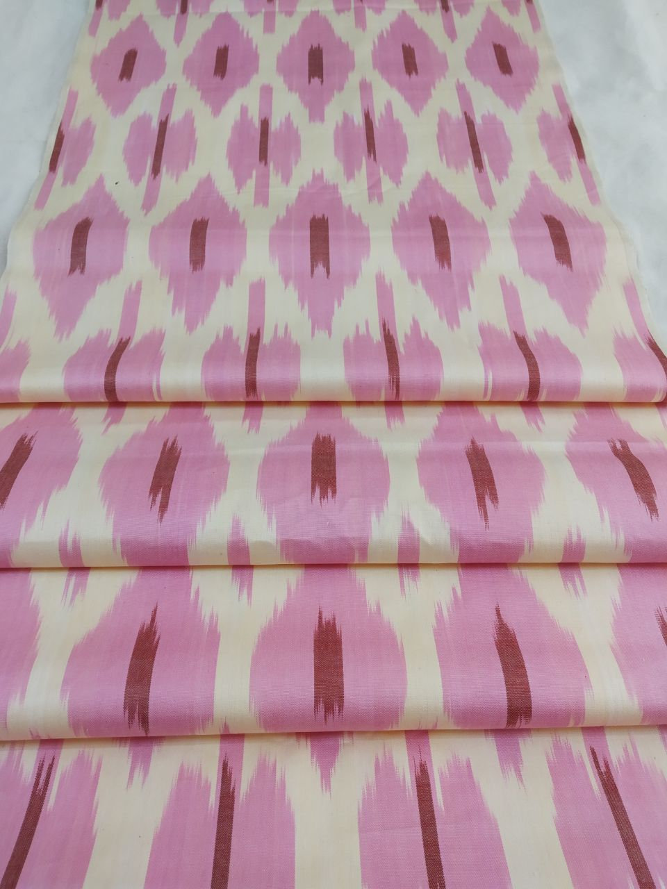 Boho Fabric, Blue Orange Pink Boho Upholstery, Ikat Fabric by the