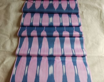 A Piece of 3 meters Uzbekistan Handwoven Orginal Ikat Fabric Cotton Handmade ,Hand Dyed Ikat fabric