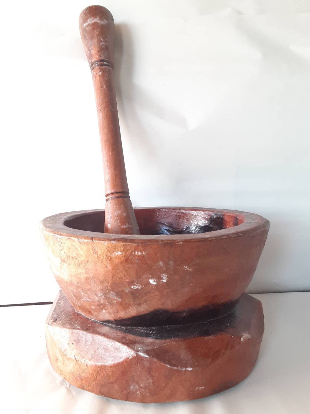 Pilon En Bois Africain Millettia Laurentii 17 X 4,2 Cm – Massif, Naturel, Ultra-Dur Pour Mortier Épices