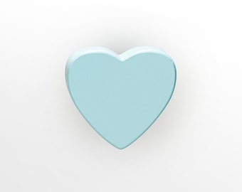 Furniture button heart, mint - furniture handles, furniture heads for children's rooms