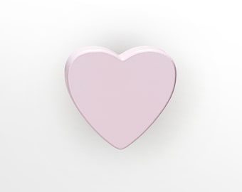 Furniture knob heart, light pink - furniture handles, furniture heads for children's rooms