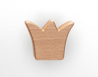 Furniture button crown natural - furniture handles, furniture heads for children's rooms