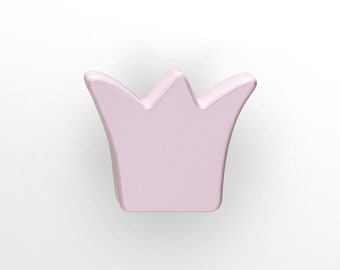 Furniture knob crown light pink - furniture handles, furniture heads for children's rooms